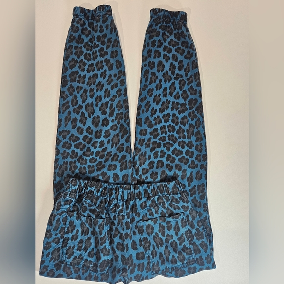 Young Fabulous & Broke Martino Leopard Print Joggers Womens Size XS Blue Black - Picture 5 of 10